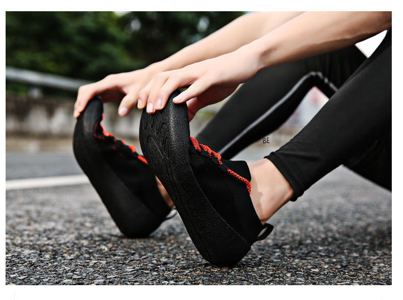 Flag Village Outdoor Casual Men'S Shoes Round Toe Solid Color Casual Lace-Up Sneakers For Men