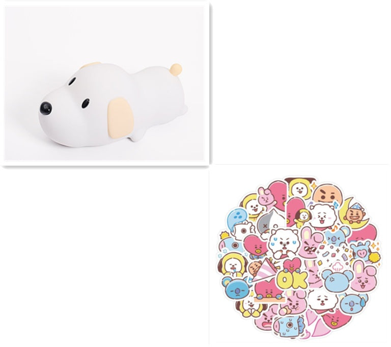 Flag Village Nordic Cute Lovely Cartoon Dull Duck Led Night Light Silicone USB Charging NightLight Holiday Gifts Kids Room Bedside Bedroom