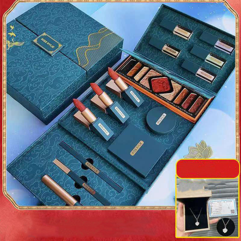 Flag Village Carved National Style Multi-piece Concealer Isolation Lipstick Gift Box Vibrato Live
