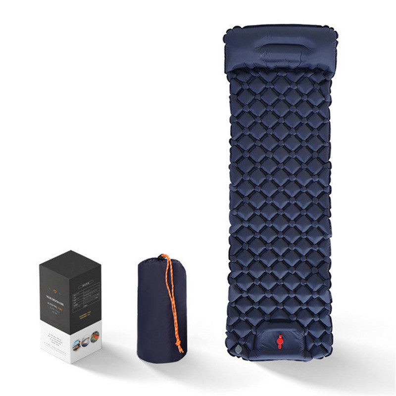 Flag Village Outdoor Sleeping Pad Camping Inflatable Mattress With Pillows Travel Mat Folding Bed Ultralight Air Cushion Hiking Trekking