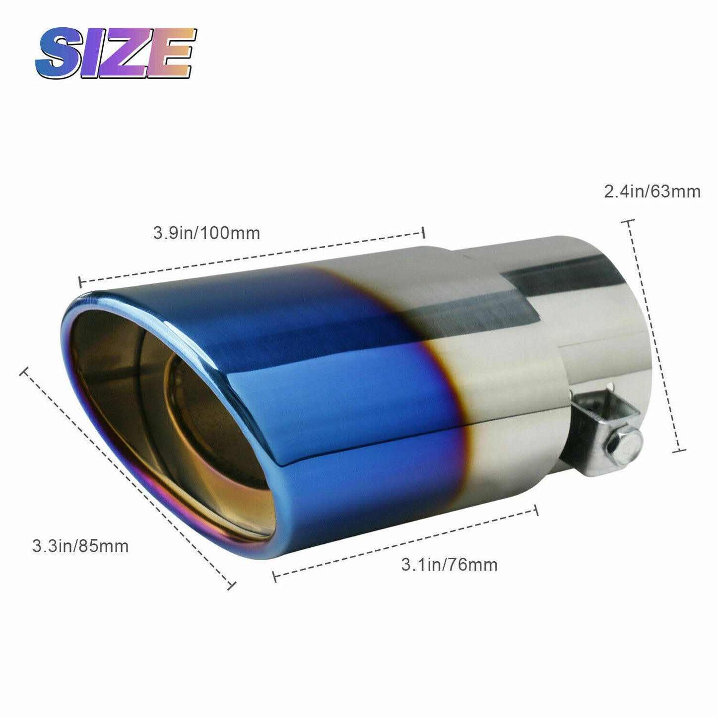 Flag Village Auto Tools Car Exhaust Pipe Tip Rear Tail Throat Muffler Stainless Steel Round Accessories