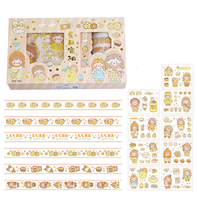 Flag Village Hand Account Sticker Tape Gift Box Set