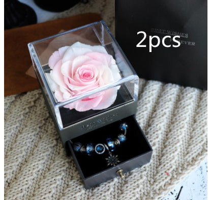 Flag Village Eternal Flower Rose Jewelry Box for Birthday Presents Valentines Day Wedding Gift