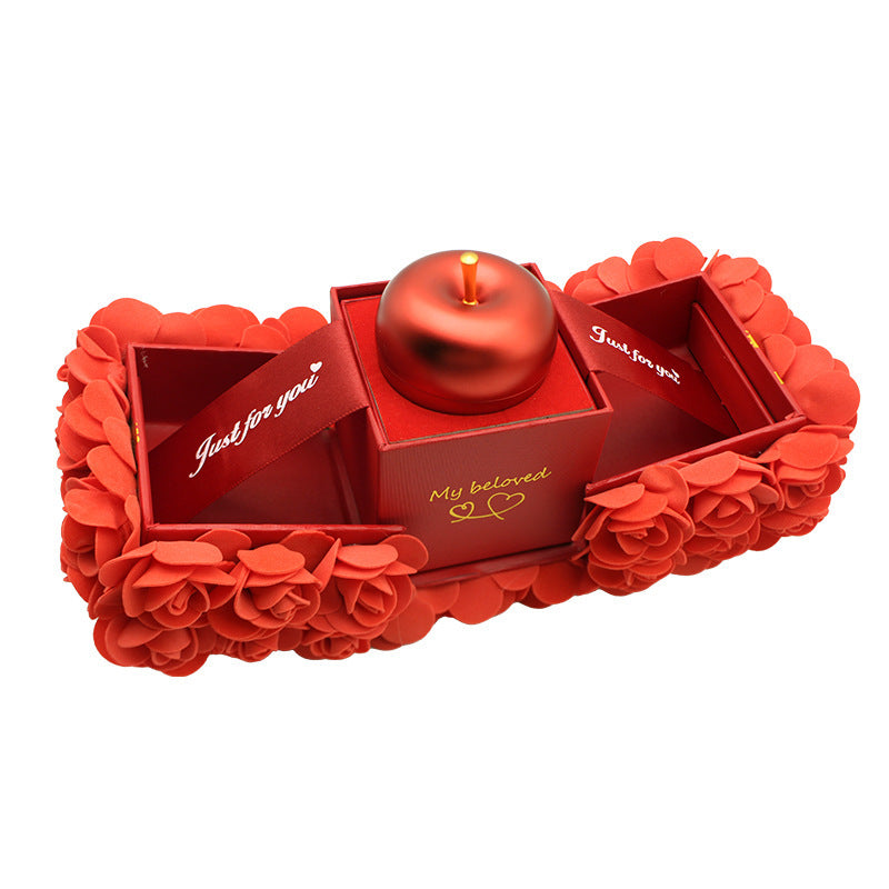 Flag Village Valentines Day Gift Soap Rose Gift Box Crystal Pendant Necklace Eternal Flower Jewelry Box Set Wedding Birthday Gift For Girlfriend