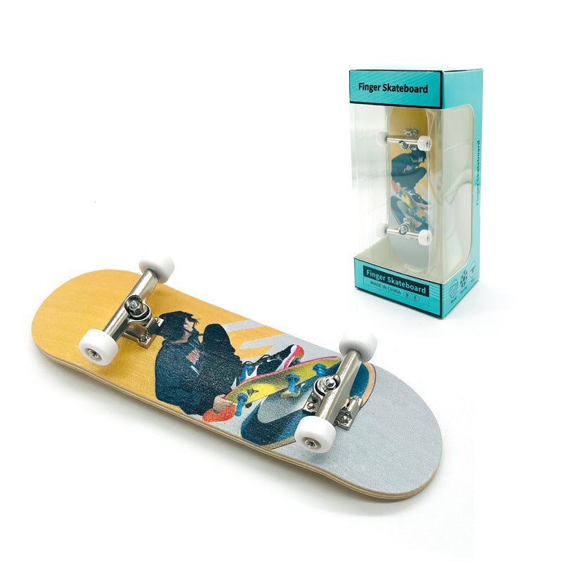 Flag Village Professional Finger Skateboards DIY Toys Skate Park Tech Parts Deck Stunt Metal Bracket Bearing Wheel Tabletop Toys Gifts