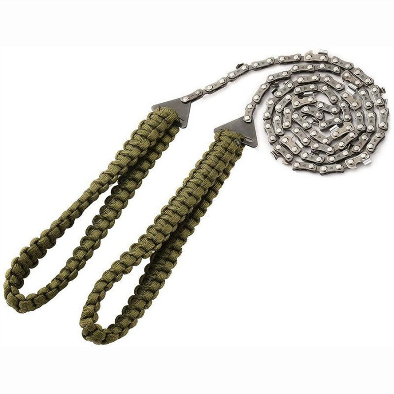 Flag Village Braided Umbrella Rope Camping Survival Pocket Saw