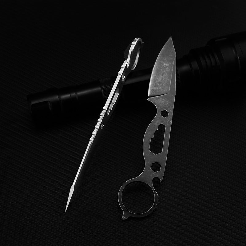 Flag Village Wilderness Survival Small Straight Knife Hunting Knife Pocket Knife