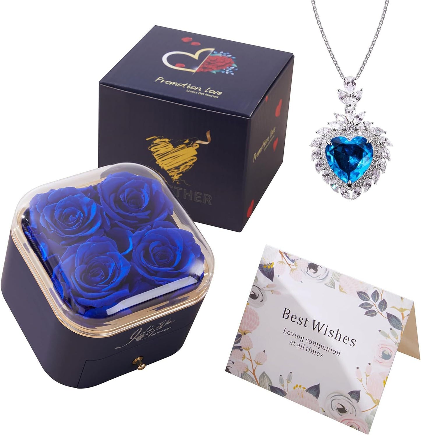 Flag Village Valentines Day Rose Flower Drawer Jewelry Box Earrings Ring Necklace Storage Valentine's Day Gift Box Romantic Jewelry Packaging Box