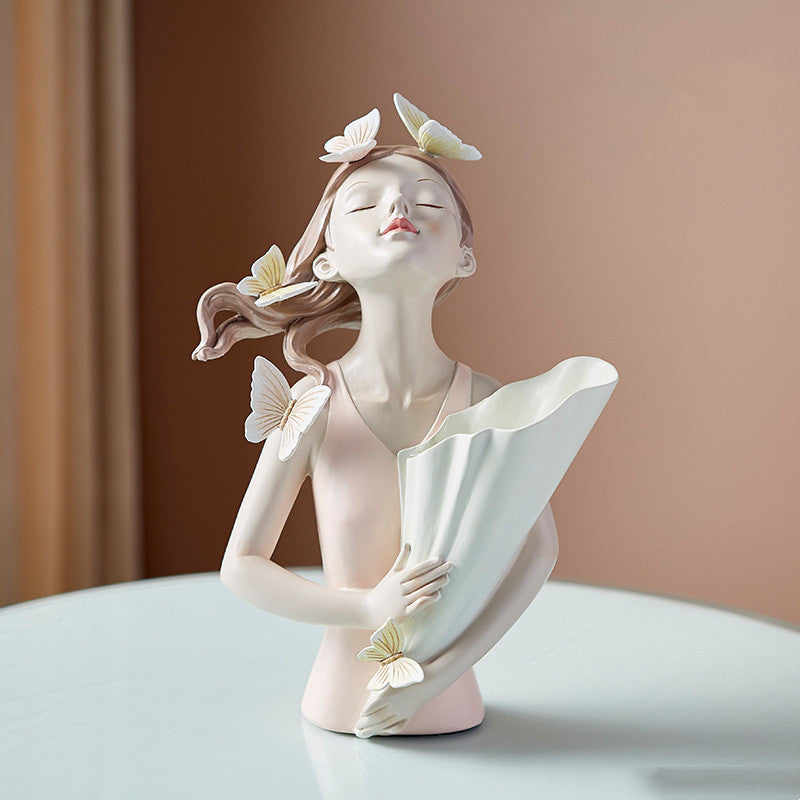 Flag Village Home Decor Girl Figurine Resin Sculpture Abstract Art Room Decor Nordic Decoration Home Living Room Decoration Accessories Gifts