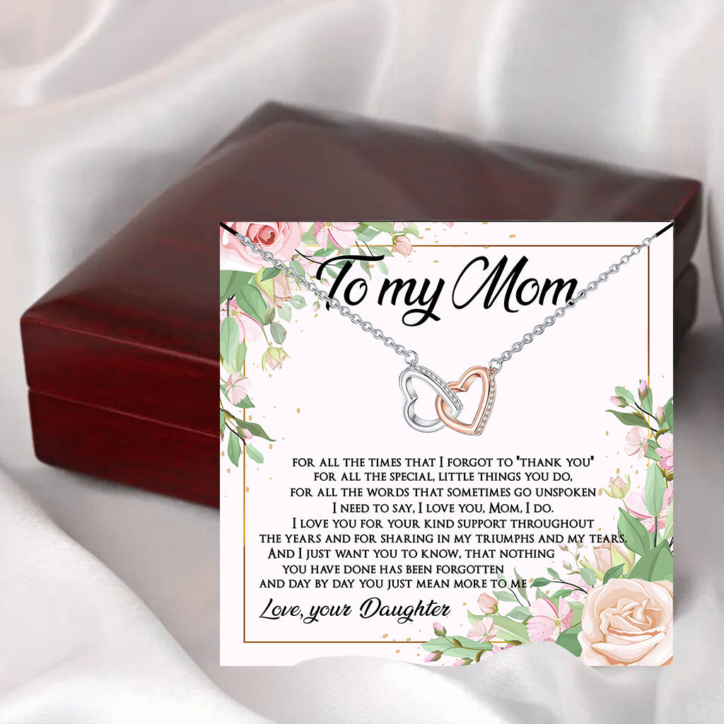 Flag Village Rose Gold Color Separation Double Ring Necklace Mother's Day Gift Box