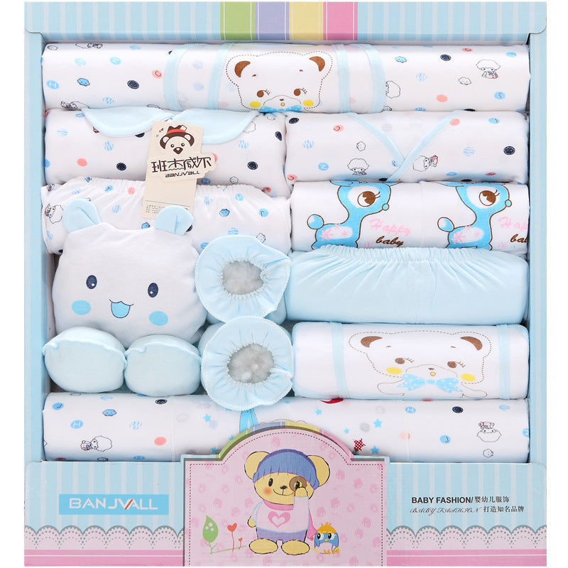 Flag Village 18-piece Cotton Newborn Gift Box Baby Clothes Set Newborn Baby Underwear Supplies