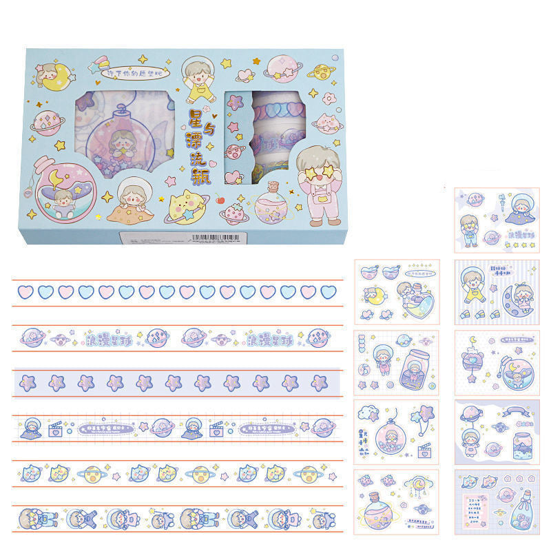 Flag Village Hand Account Sticker Tape Gift Box Set