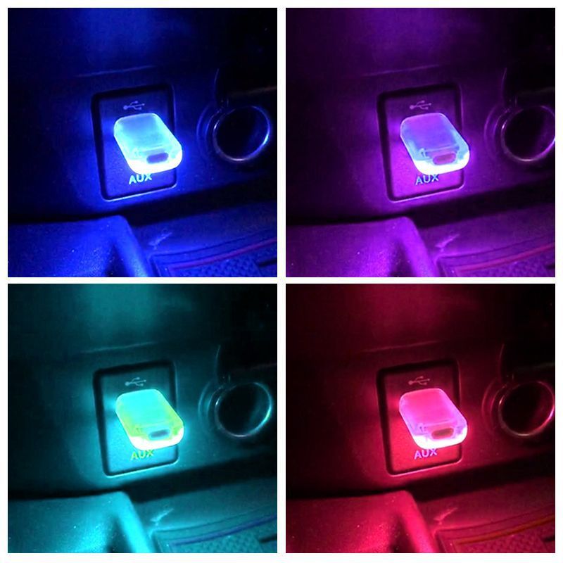 Flag Village Auto Tools USB Decorative Light Car Night Light Laser Atmosphere Lamp Adjustable Multiple Party Light