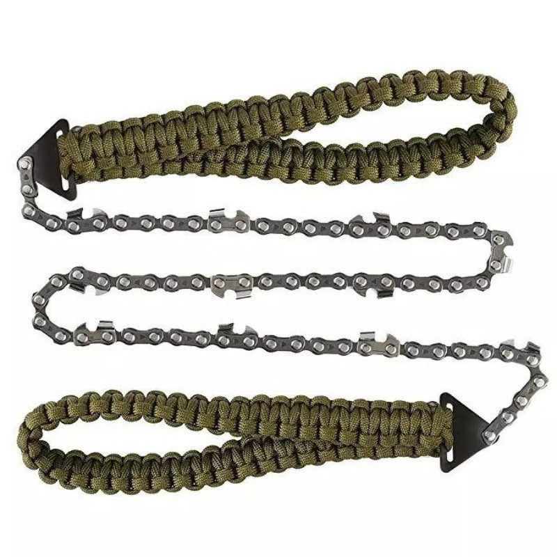 Flag Village Braided Umbrella Rope Camping Survival Pocket Saw