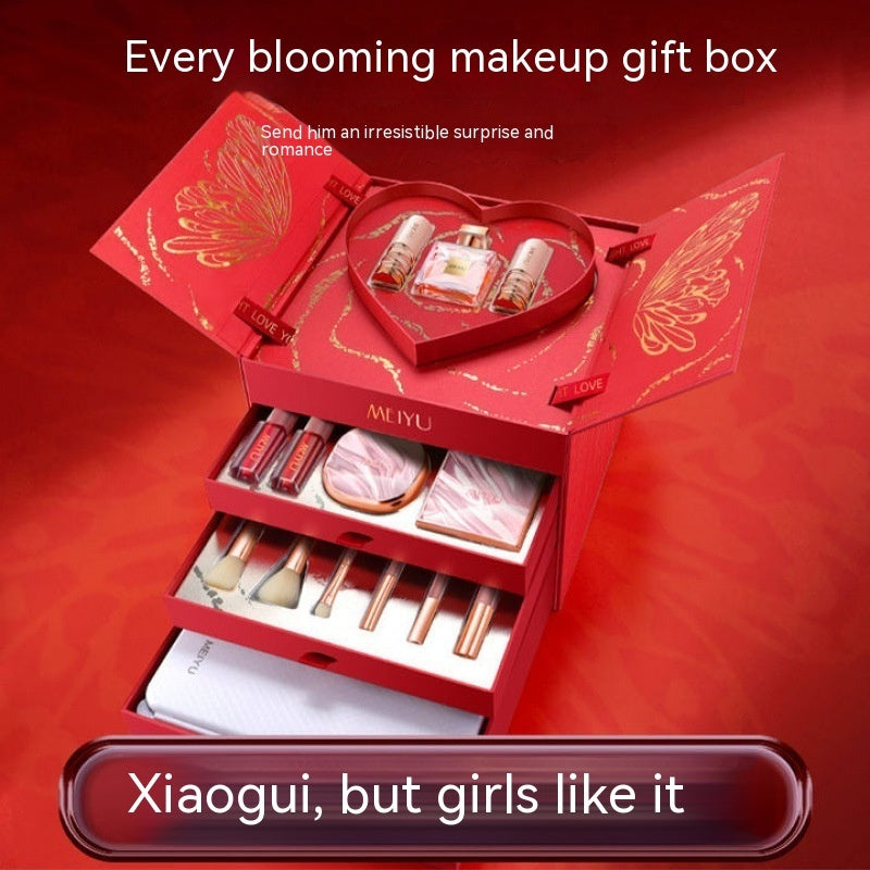 Flag Village Christmas For Girls Cosmetics Lipstick Set Of Beauty Gift Box