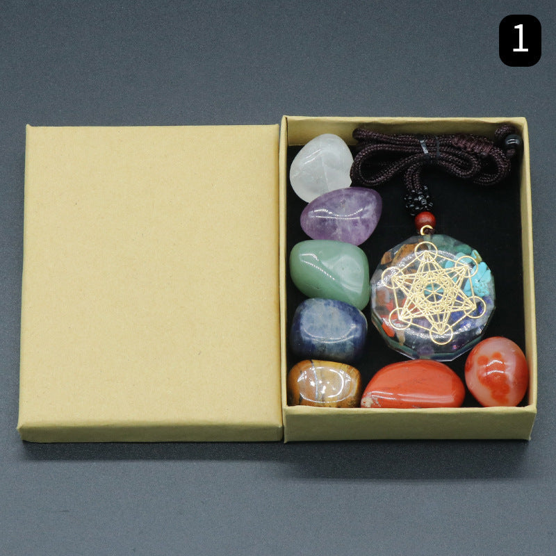 Flag Village Colorful Irregular Natural Stone Set Gift Box