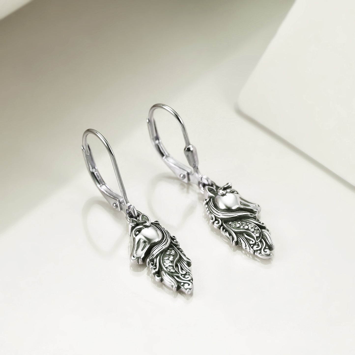 Flag Village Sterling Silver Horse Dangle Drop Leverback Earrings Jewelry Gifts