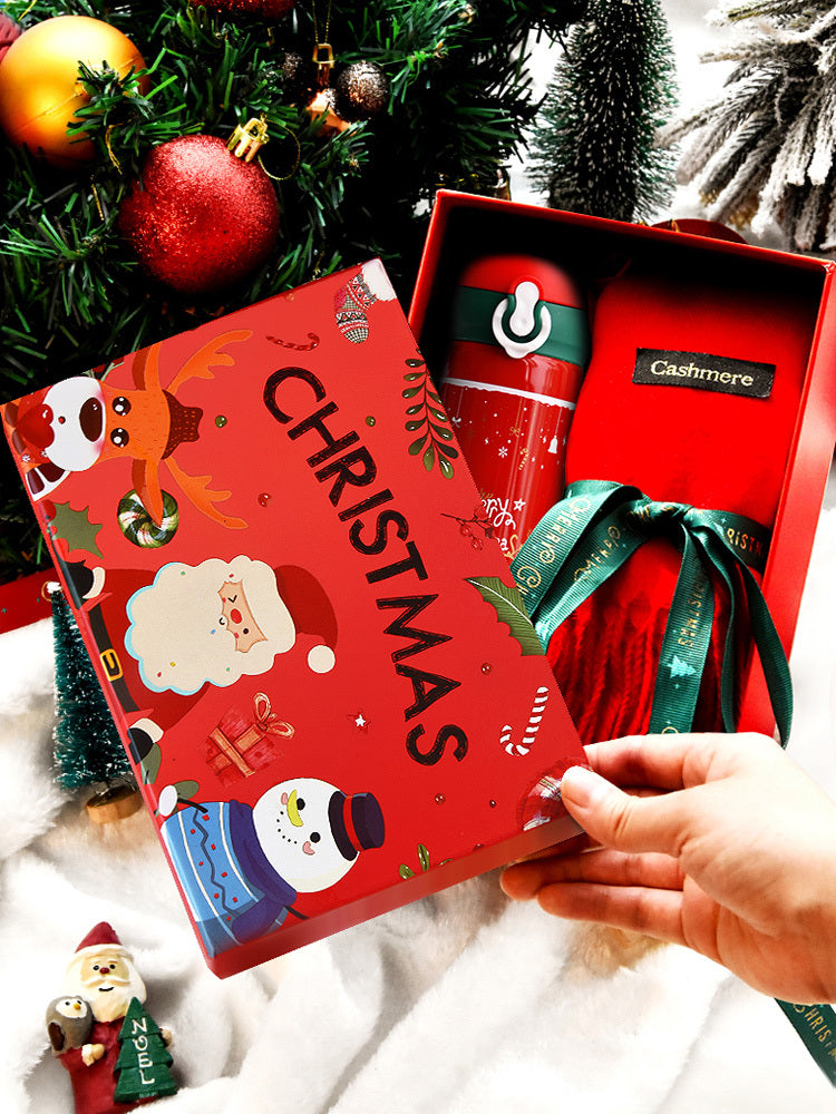 Flag Village Christmas Gift Female Thermos Cup Gift Box Set