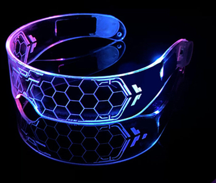 Flag Village LED Luminous Glasses Party Bar Disco Punk Glasses Futuristic Style Festival Goggles Decoration Gifts
