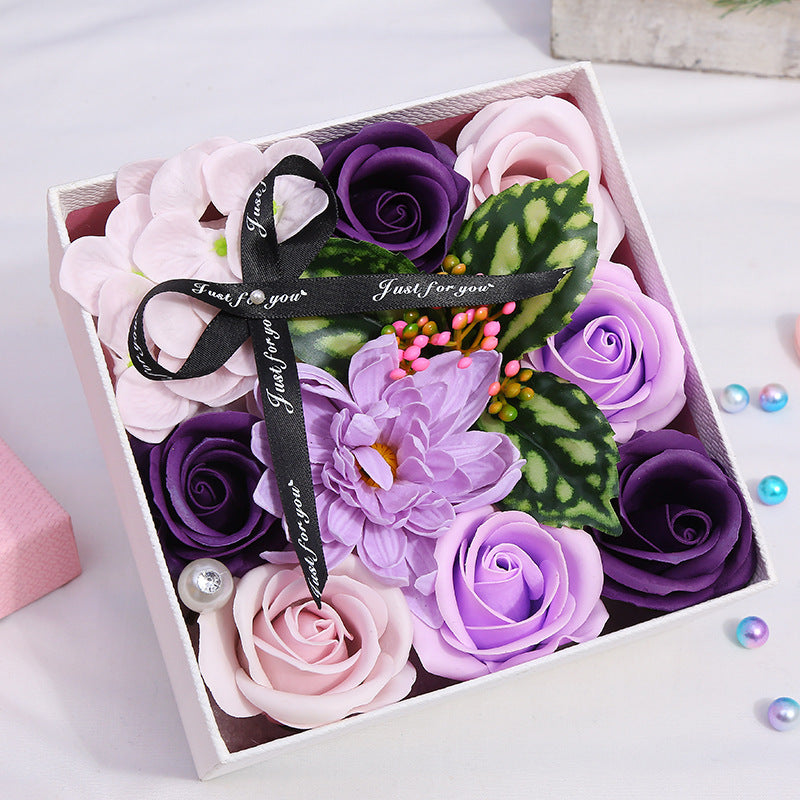 Flag Village Creative Mother's Day Rose Flower Gift Soap Flower Box