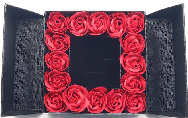 Flag Village Rose Box Double Door Jewelry Box Valentine's Day Bow Gift Box Necklace Locket