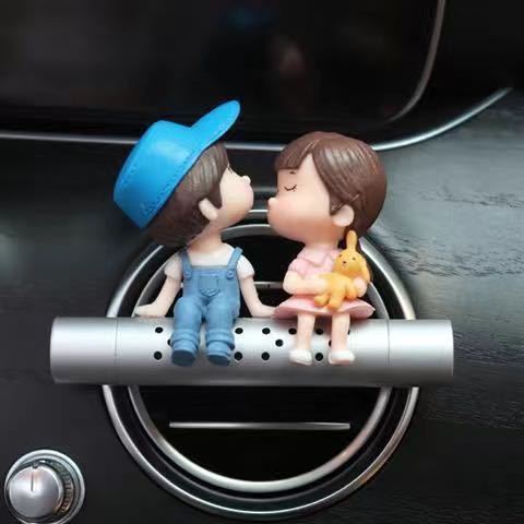 Flag Village Auto Tools Air Outlet Decoration Cartoon Couple Gift Car Perfume Clip
