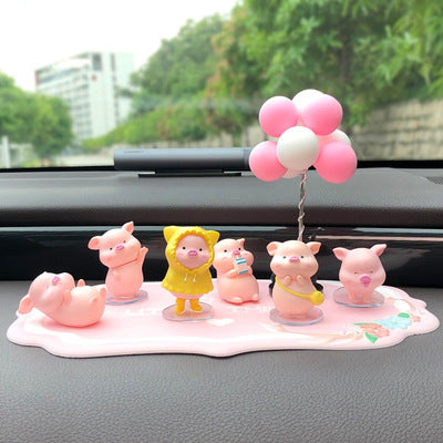 Flag Village Auto Tools Car Accessories Piggy Creative Cartoon Cute Car Decoration