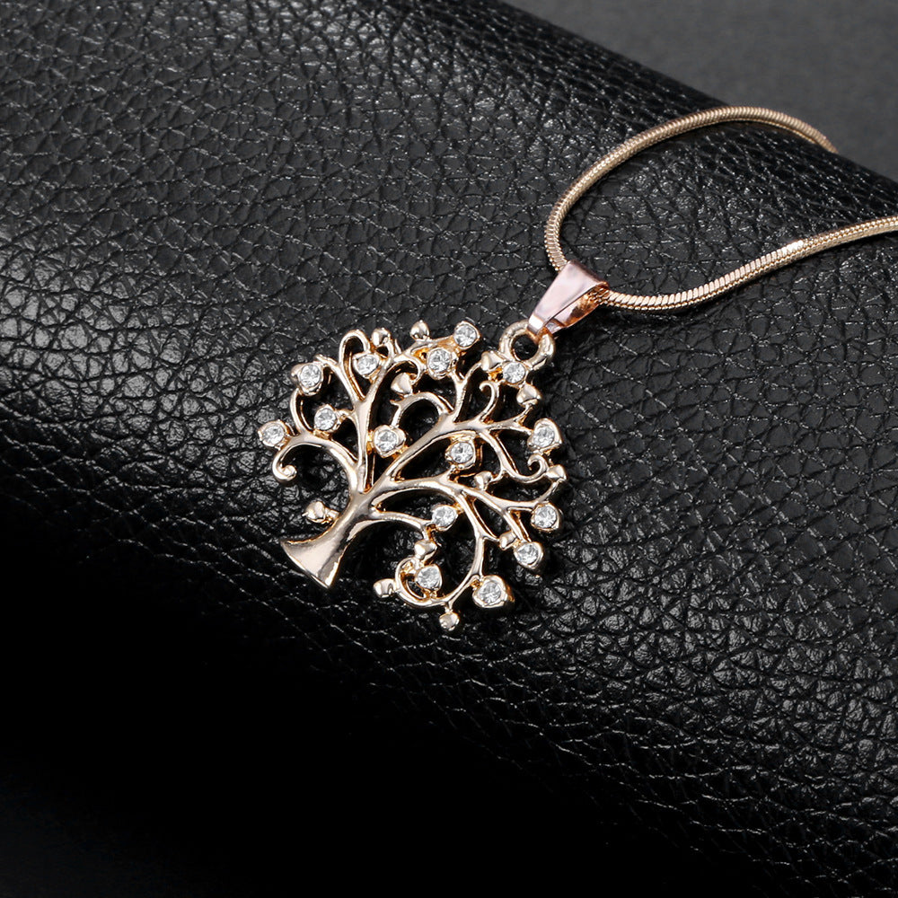 Flag Village Big Tree Of Life Pendant Necklaces Drilling CZ Zircon Multi Layers Chains Long Necklace Jewelry Gifts For Her