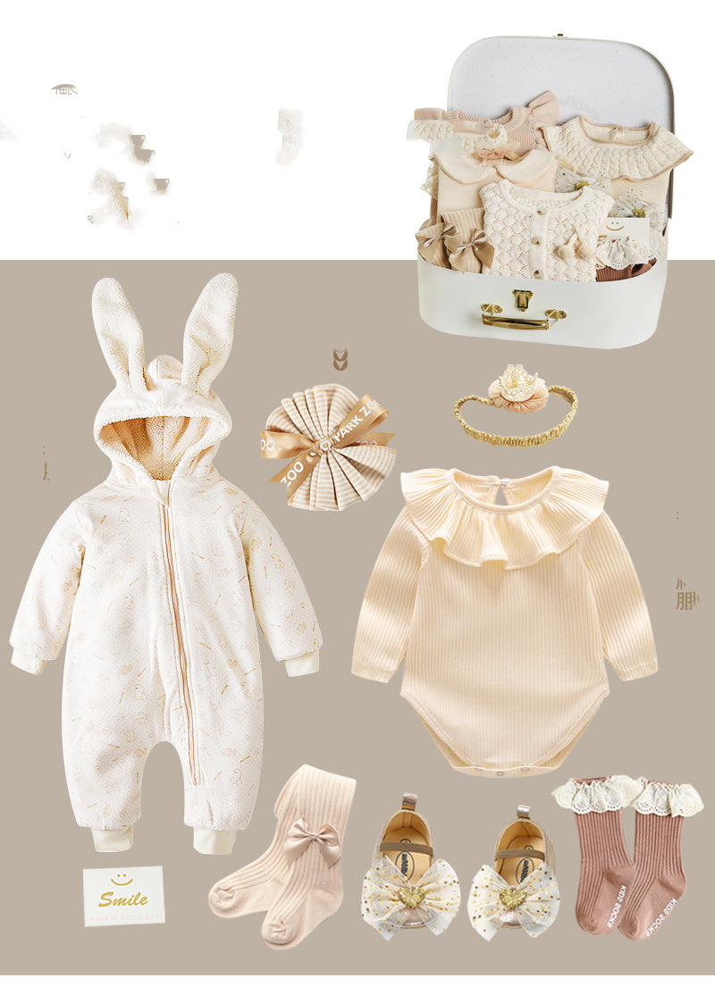 Flag Village Newborn Gift Box Spring And Summer Suit Girl Baby Full Moon Gift