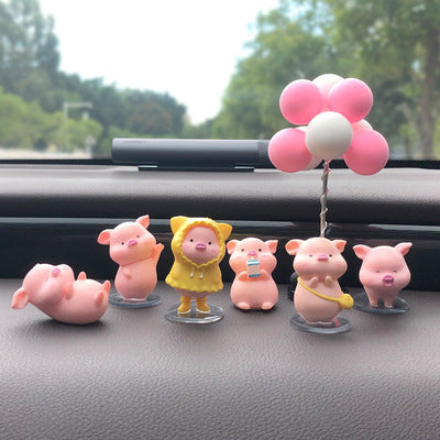 Flag Village Auto Tools Car Accessories Piggy Creative Cartoon Cute Car Decoration