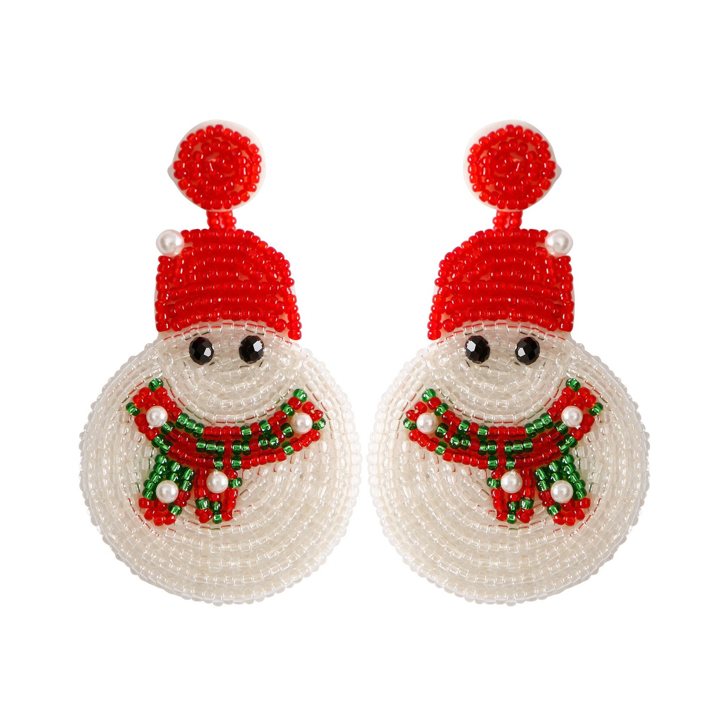 Flag Village Christmas Snowman Beads Earrings For Women Girls Ins Style Happy New Year Xmas Festival Jewelry Gifts