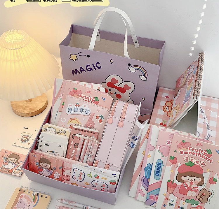 Flag Village Girl Students' Supplies Stationery Set Gift Box