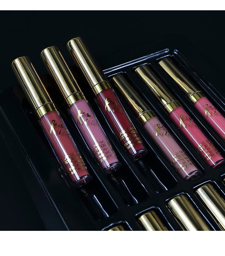 Flag Village 12 Colors Matte Lip Gloss Set Matte Lasting Matte Lip Gloss Gift Box
