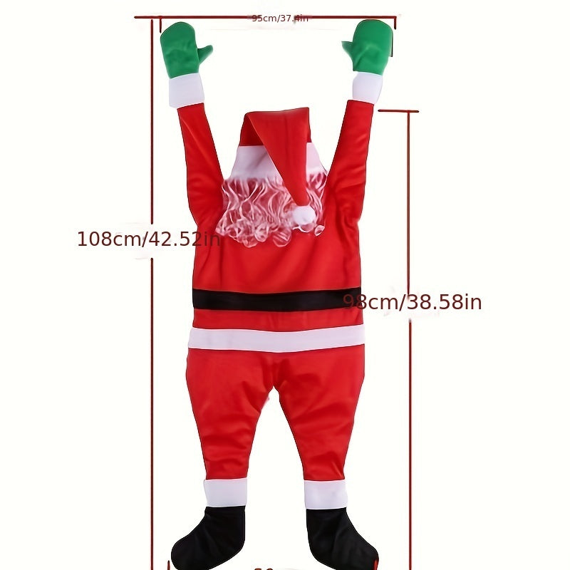 Flag Village Santa Claus Climbing Wall Decor Clothes Christmas Funny Pendant Ornaments Hanging Ornaments Gifts