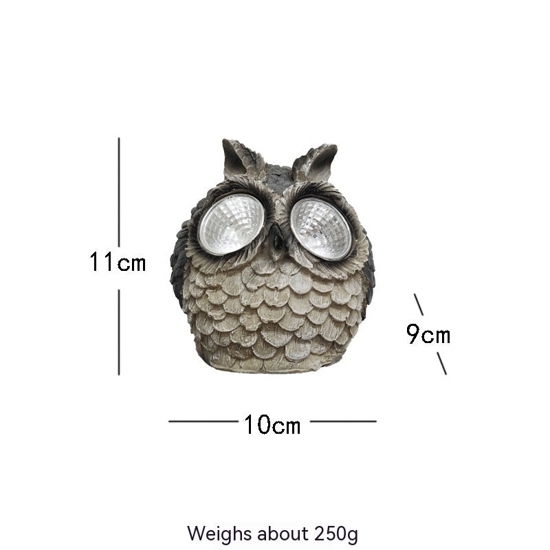 Flag Village Solar Resin Owl Decorative Products LED Lights Creative Outdoor Courtyard Decoration Gifts