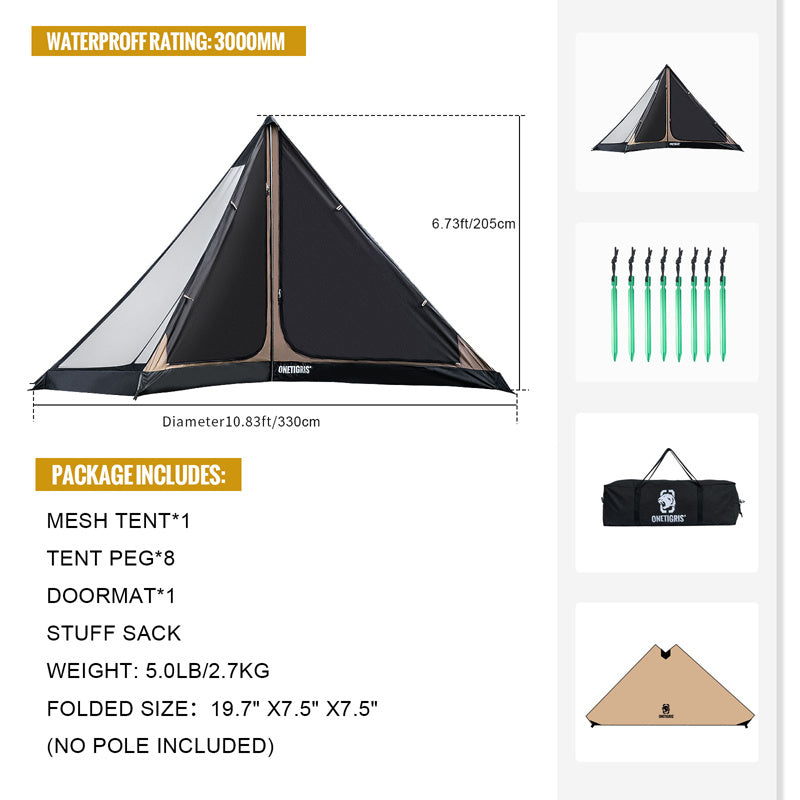 Flag Village Waterproof Outdoor Camping Chimney Tent
