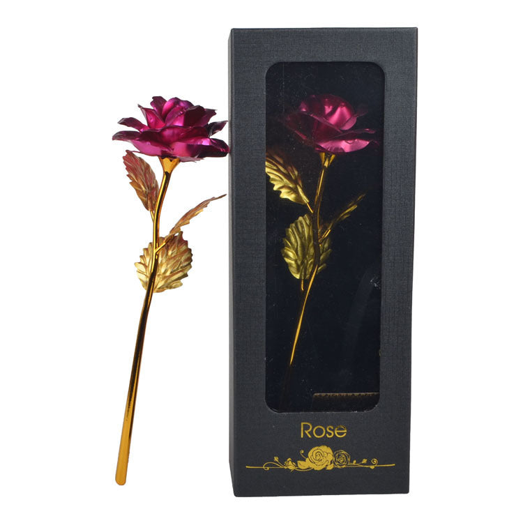 Flag Village Gold Foil Rose Flower Window Gift Box For Valentine's Day