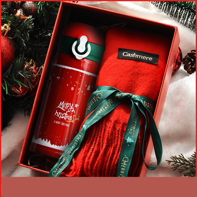 Flag Village Christmas Gift Female Thermos Cup Gift Box Set