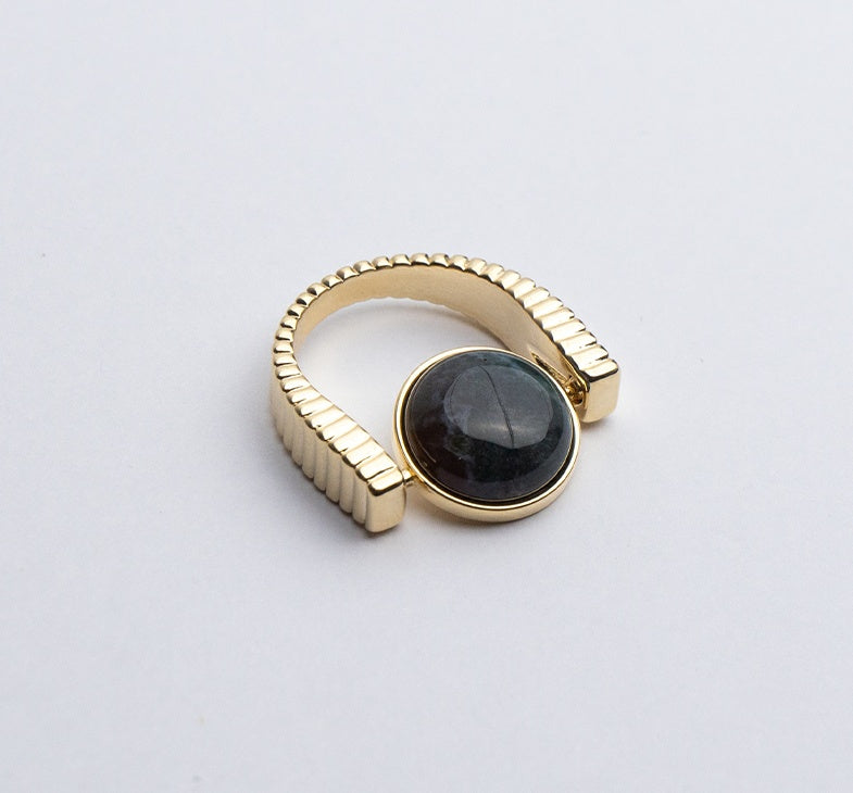 Flag Village Original Fidget Spinner Rings Natural Stone Rings Replaceable Spinners For Anxiety And Stress Relief Jewelry Gifts