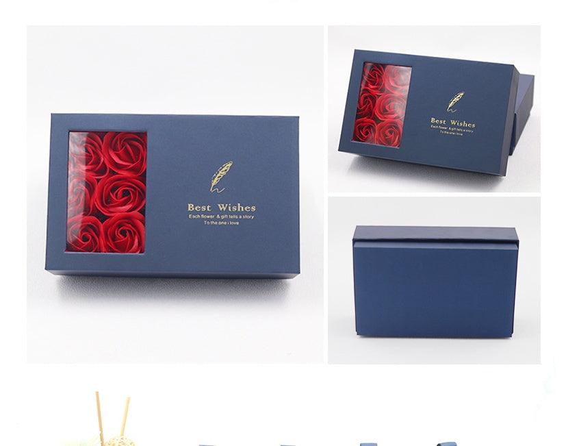 Flag Village Fashion Creative Royal Blue 6 Roses Window Gift Box