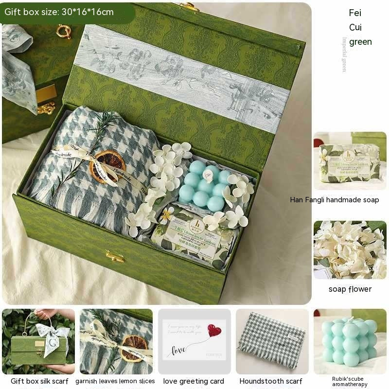 Flag Village Gift Gift For Girlfriend Niche Winter Scarf Gift Box