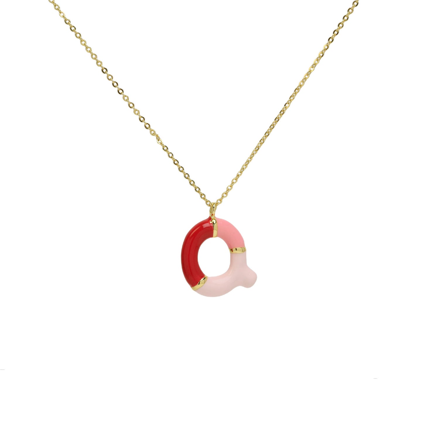 Flag Village Brass Epoxy Capsule 26 Letter Necklace For Women Initial Alphabet Pendant Necklace Fashion Link Chain Jewelry Gifts