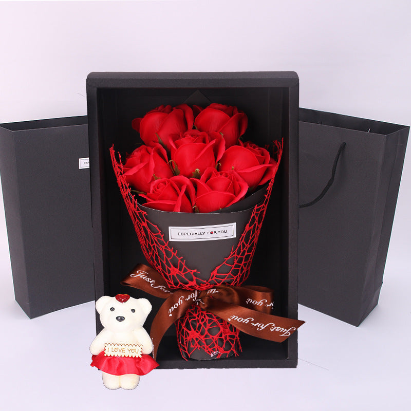 Flag Village 7 Rose Soap Bouquet Gift Box Birthday Gift