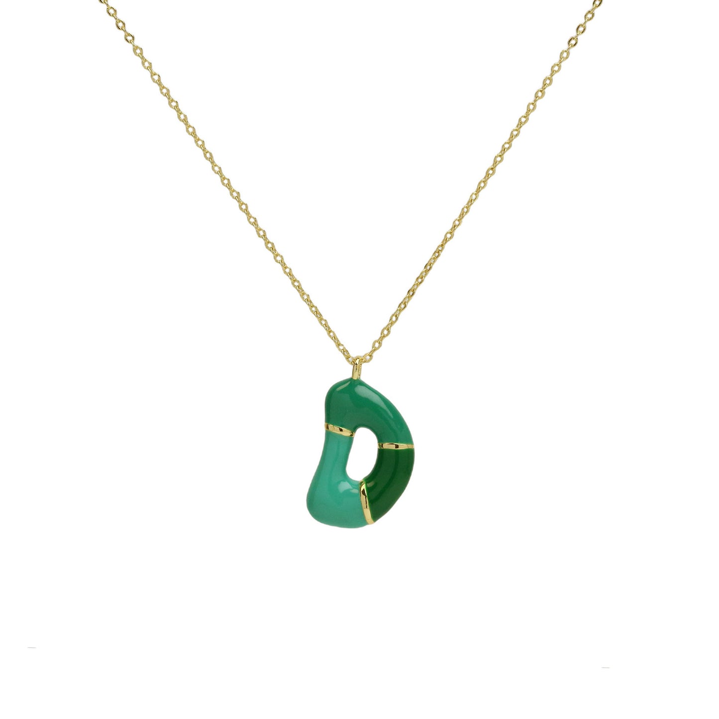 Flag Village Brass Epoxy Capsule 26 Letter Necklace For Women Initial Alphabet Pendant Necklace Fashion Link Chain Jewelry Gifts