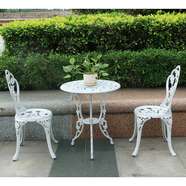 Flag Village Outdoor Iron Table And Chair Courtyard Balcony Dining Chair Three-piece Set Combination