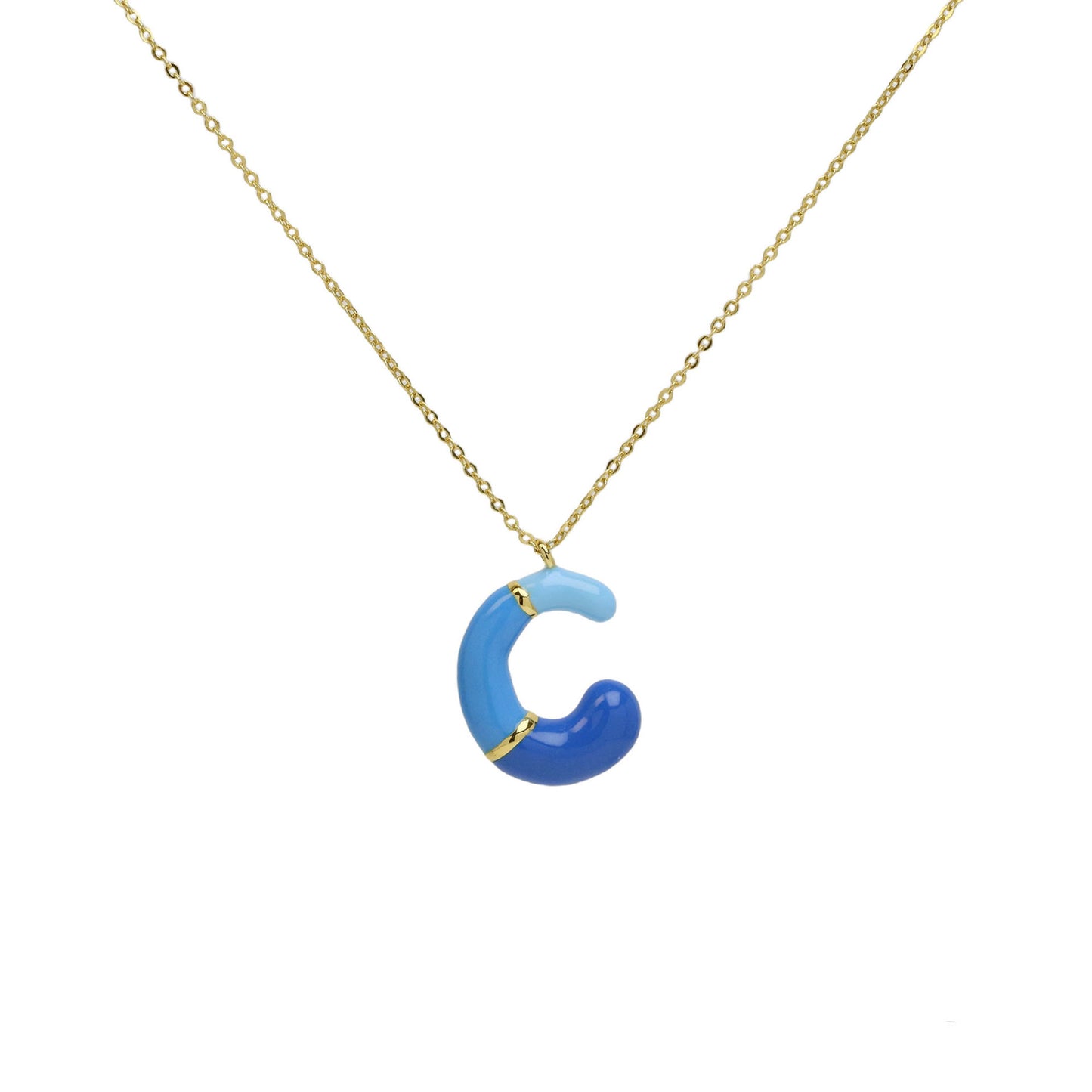 Flag Village Brass Epoxy Capsule 26 Letter Necklace For Women Initial Alphabet Pendant Necklace Fashion Link Chain Jewelry Gifts