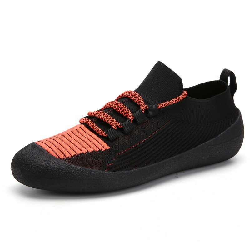 Flag Village Outdoor Casual Men'S Shoes Round Toe Solid Color Casual Lace-Up Sneakers For Men