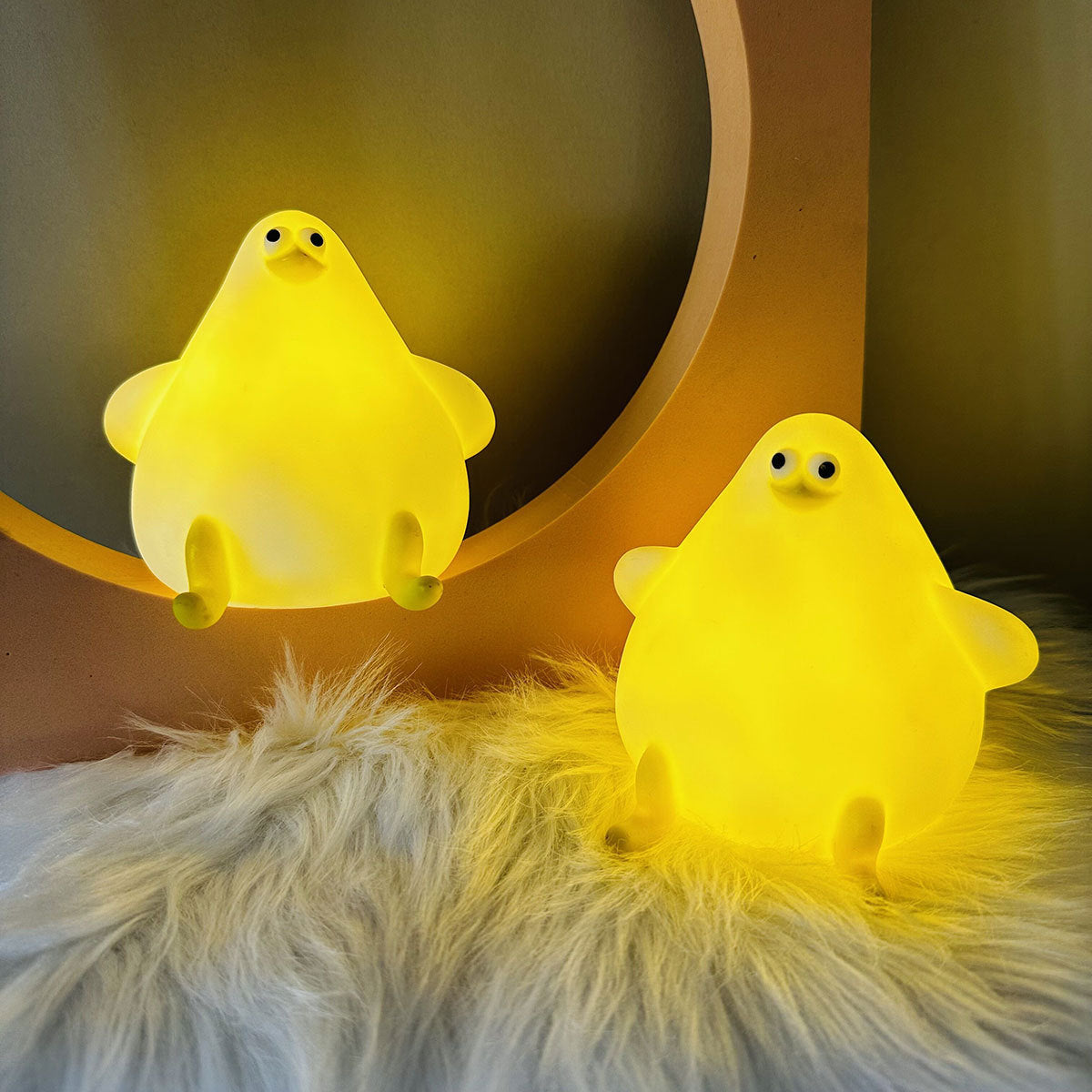 Flag Village Warm Lovely Cute Cartoon Silicone Sea Gull Night Light With USB Charging Christmas Gifts Kids Grils Room Bedside Sleeping Lamp