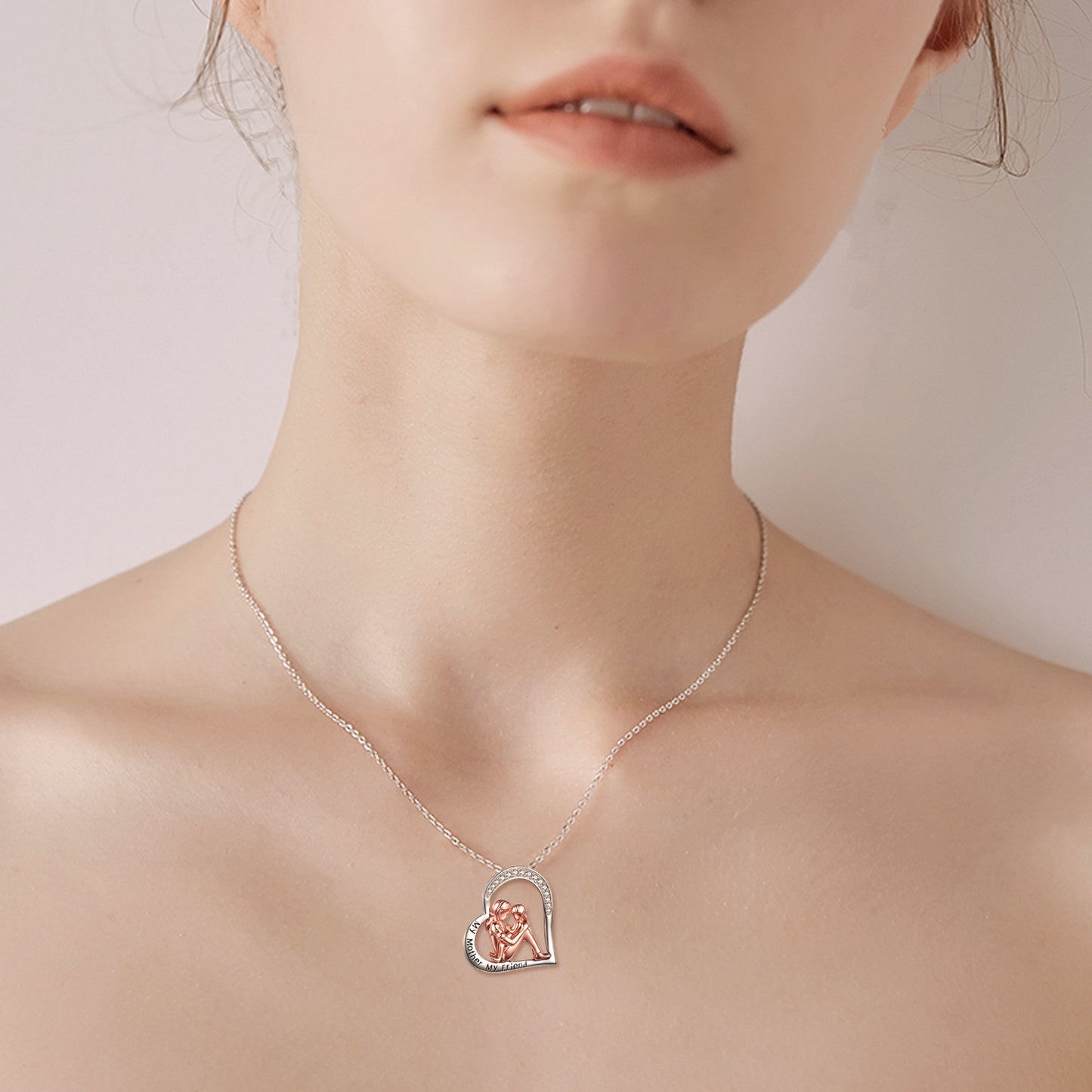 Flag Village Mother Daughter Necklace 925 Sterling Silver Engraved My Mother My Friend Jewelry Mothers Day Birthday Gifts for Mom from Daughter
