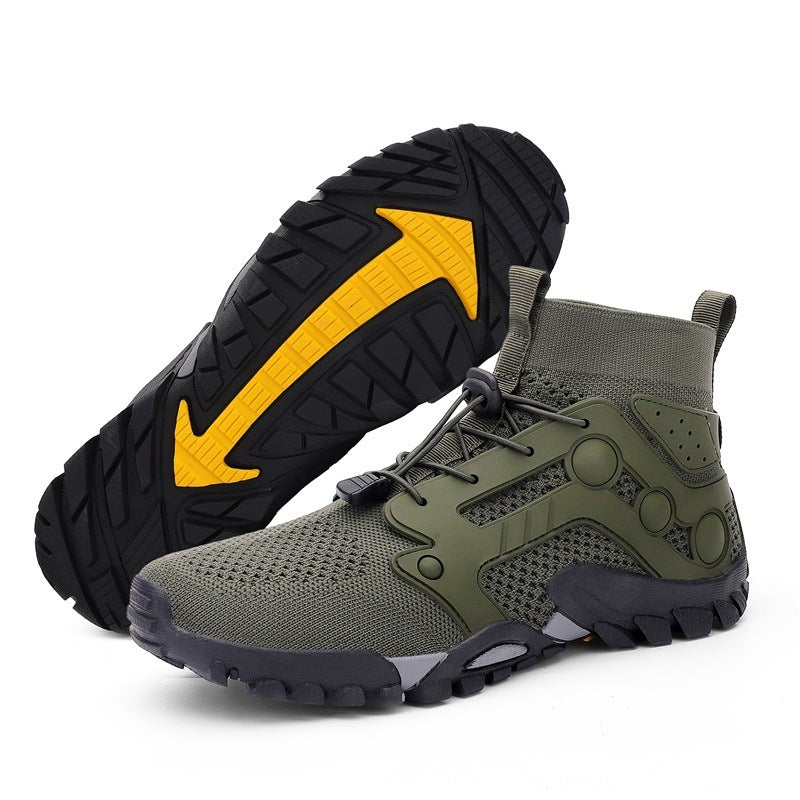 Flag Village Outdoor Large Size Hiking Shoes Men's Lightweight High-top
